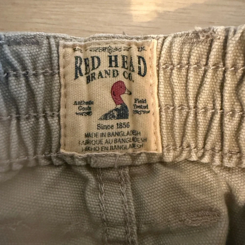 RedHead Brand Co Men Tan Cotton Canvas Cargo Shorts Size 38 Khaki Utility Hiking